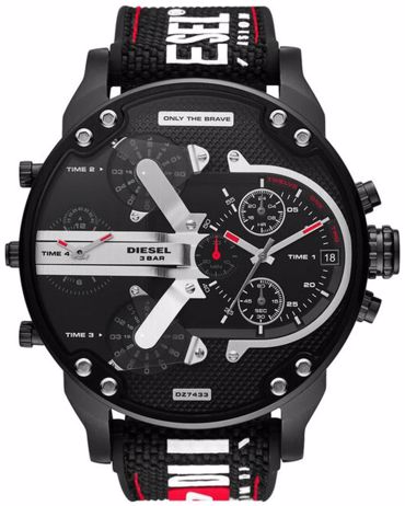 Diesel Mr. Daddy 2.0 Ρολόι Χρονογράφος Μπαταρίας με Μαύρο Υφασμάτινο Λουράκι DZ7433