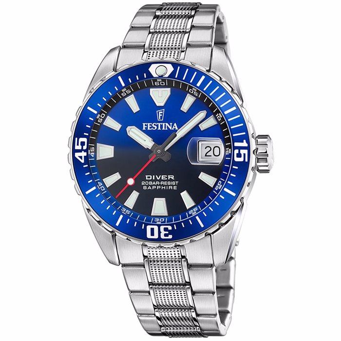 Festina Roloi Batarias me Asimi Metalliko Brasele F20669/1