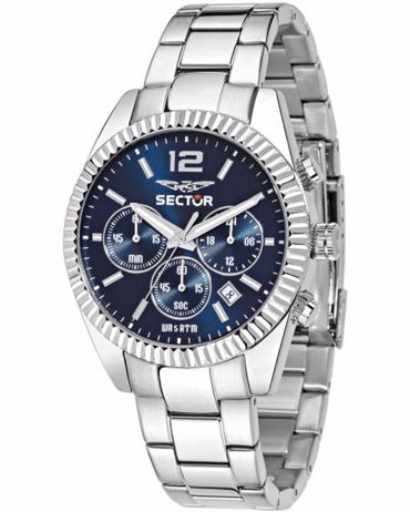 Sector series 240 Ρολόι Χρονογράφος Μπαταρίας με Ασημί Μεταλλικό Μπρασελέ R3273676004