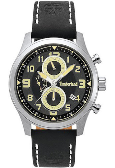 Timberland Groveton Ρολόι Μπαταρίας με Μαύρο Δερμάτινο Λουράκι TBL.15357JS/02