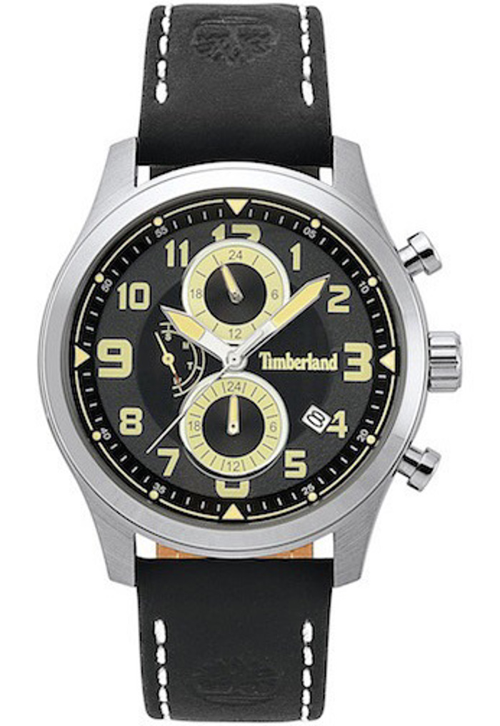 Timberland Groveton Roloi Batarias me Mavro Dermatino Louraki TBL.15357JS/02