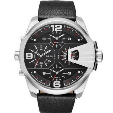 Diesel Uber Chief Ρολόι Χρονογράφος Μπαταρίας με Μαύρο Δερμάτινο Λουράκι DZ7376