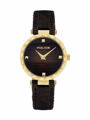 Police Qurem Ρολόι Μπαταρίας με Μαύρο Δερμάτινο Λουράκι PL.15570LSG/12