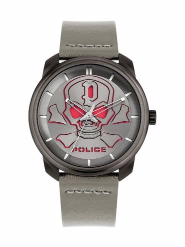 Police Blender Ρολόι Μπαταρίας με Γκρι Δερμάτινο Λουράκι PL.15714JSU/61