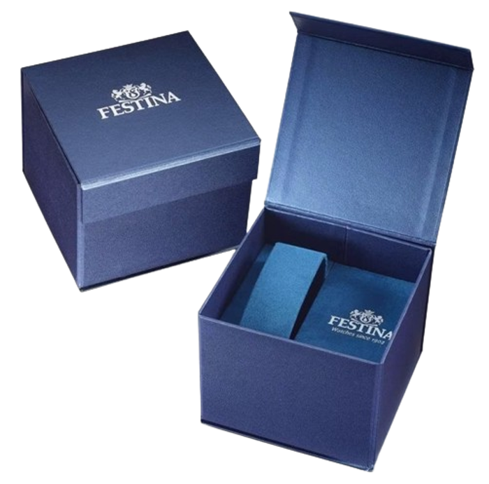 Festina Roloi Xronogafos Batarias me Asimi Metalliko Brasele F20040/3