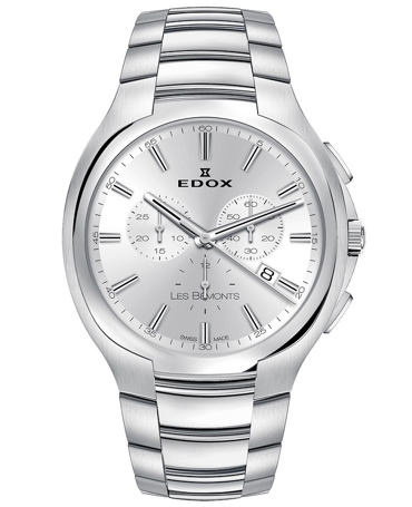 Edox Les Bemonts Ρολόι Χρονογράφος Μπαταρίας με Ασημί Μεταλλικό Μπρασελέ 10239-3-AIN