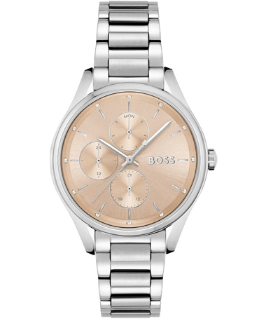 Hugo Boss Ρολόι Μπαταρίας με Ασημί Μεταλλικό Μπρασελέ 1502604