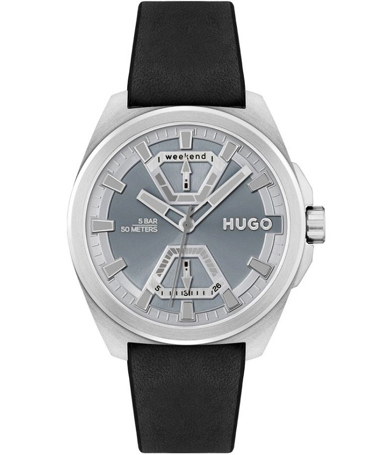 Hugo Boss Ρολόι Μπαταρίας με Μαύρο Δερμάτινο Λουράκι 1530240