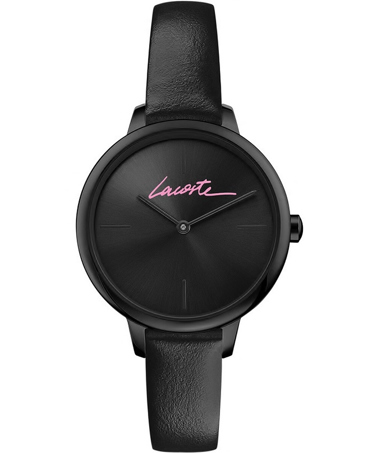 Lacoste Cannes Ρολόι Μπαταρίας με Μαύρο Δερμάτινο Λουράκι 2001123