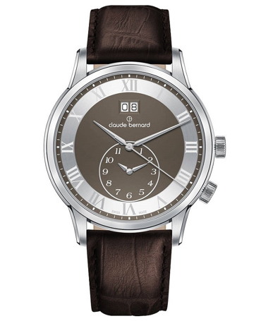 Claude Bernard Classic 2nd Time Zone Ρολόι Μπαταρίας με Καφέ Δερμάτινο Λουράκι 62007-3-GRN