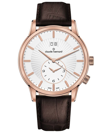 Claude Bernard Classic 2nd Time Zone Ρολόι Μπαταρίας με Καφέ Δερμάτινο Λουράκι 62007-37R-AIR