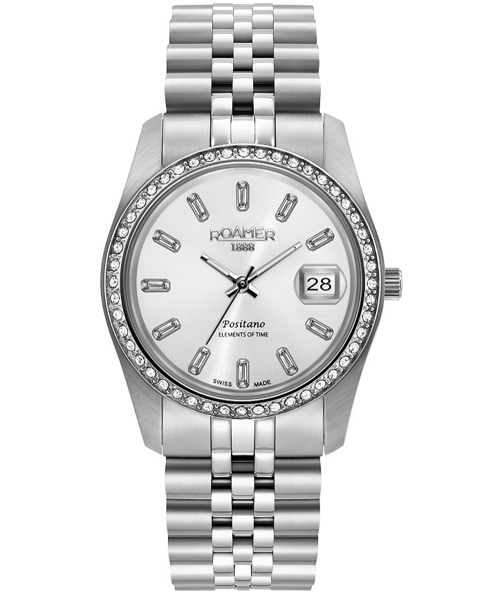 Roamer Positano Roloi Batarias me Asimi Metalliko Brasele 853858-41-19-20