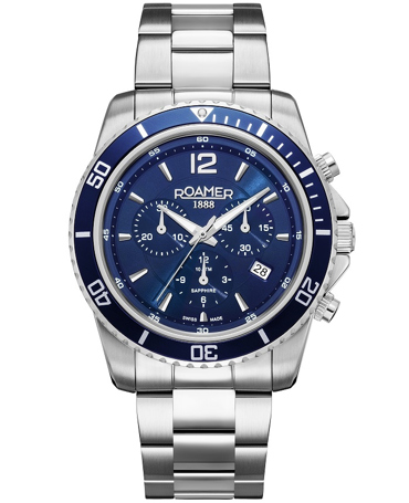 Roamer Nautic 100 Ρολόι Χρονογράφος Μπαταρίας με Ασημί Μεταλλικό Μπρασελέ 862837-41-45-20