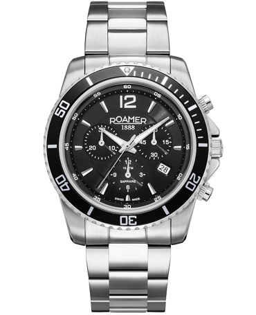 Roamer Nautic 100 Ρολόι Χρονογράφος Μπαταρίας με Ασημί Μεταλλικό Μπρασελέ 862837-41-55-20