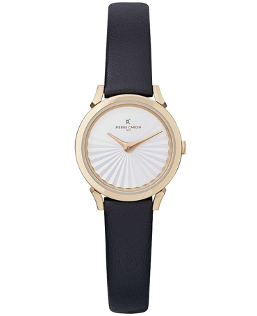 Pierre Cardin Pigalle PlissΓ©e Ρολόι Μπαταρίας με Μαύρο Δερμάτινο Λουράκι CPI.2501