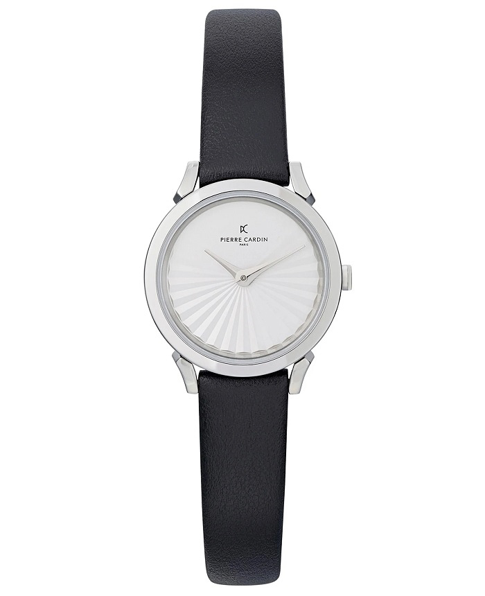 Pierre Cardin Pigalle PlissGe Roloi Batarias me Mavro Dermatino Louraki CPI.2507