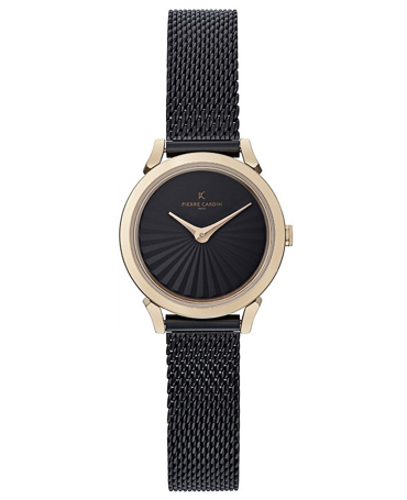 Pierre Cardin Pigalle PlissΓ©e Ρολόι Μπαταρίας με Μαύρο Μεταλλικό Μπρασελέ CPI.2516