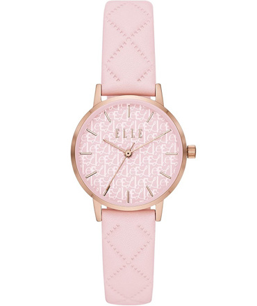 Elle Montorgueil Ρολόι Μπαταρίας με Ροζ Δερμάτινο Λουράκι ELL21048