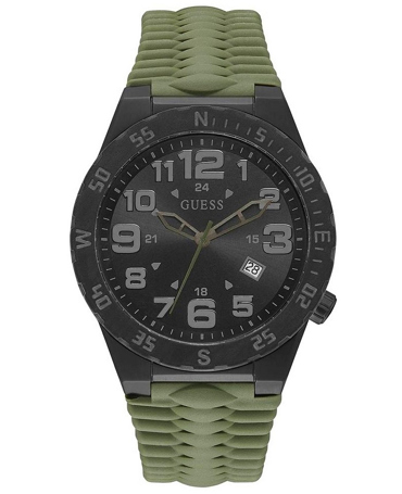 Guess Territory Ρολόι Μπαταρίας με Πράσινο Καουτσούκ Λουράκι GW0322G2