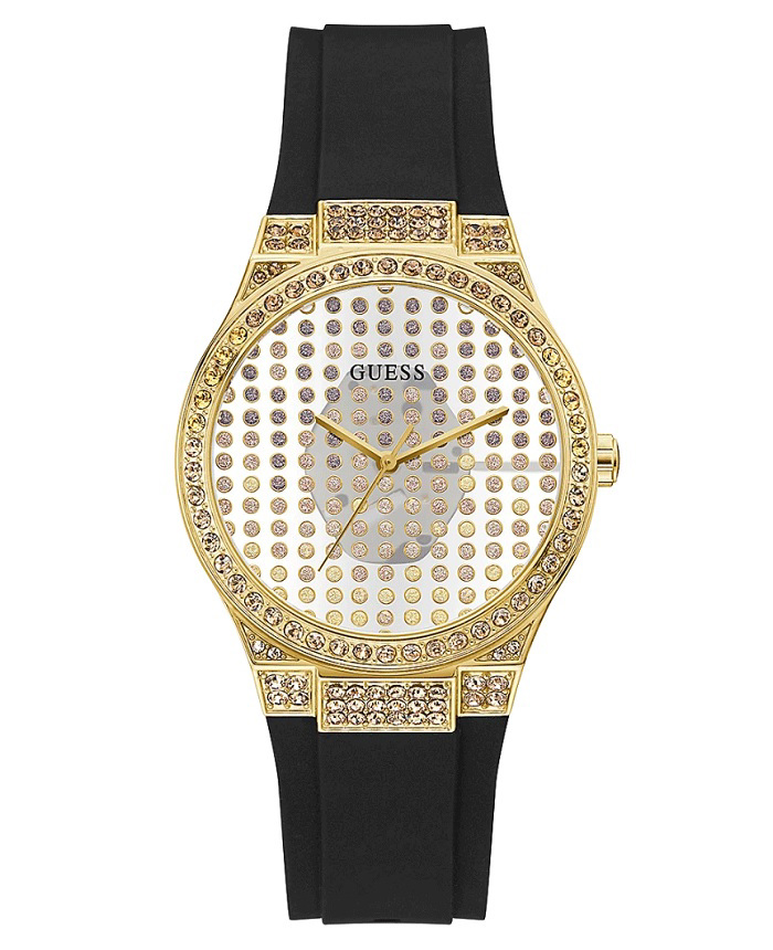 Guess Radiance Roloi Batarias me Mavro Kaoutsouk Louraki GW0482L1