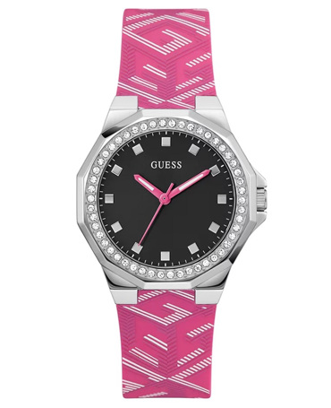 Guess Avril Ρολόι Μπαταρίας με Ροζ Καουτσούκ Λουράκι GW0598L1