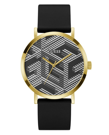 Guess Imprint Ρολόι Μπαταρίας με Μαύρο Καουτσούκ Λουράκι GW0625G2
