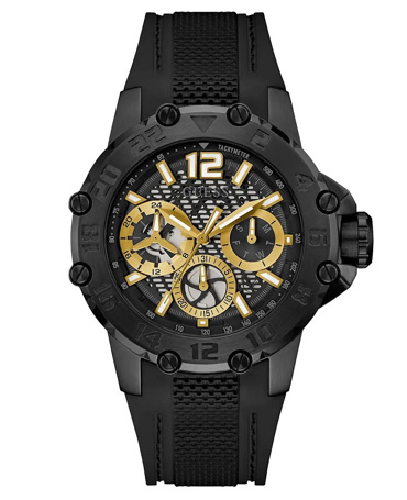 Guess Contender Ρολόι Μπαταρίας με Μαύρο Καουτσούκ Λουράκι GW0640G2