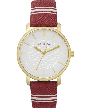 Nautica Coral Gables Ρολόι Μπαταρίας με Μπορντό Δερμάτινο Λουράκι NAPCGS003