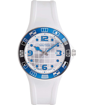 Nautica Lummus Beach Ρολόι Μπαταρίας με Λευκό Καουτσούκ Λουράκι NAPLBS903