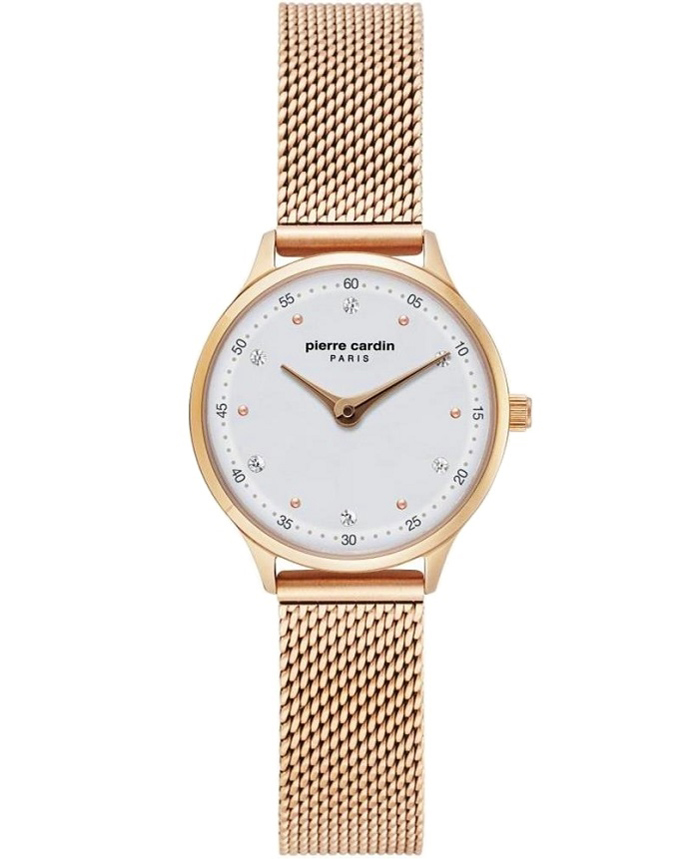 Pierre Cardin La Gloire Roloi Batarias me Roz Xruso Metalliko Brasele PC902682F303