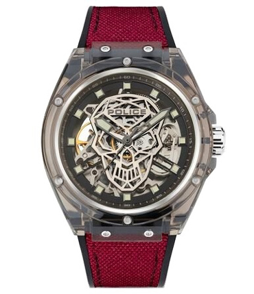 Police Ρολόι Αυτόματο με Κόκκινο Καουτσούκ Λουράκι PEWGR1592401