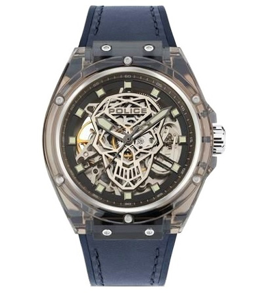 Police Ρολόι Αυτόματο με Μπλε Καουτσούκ Λουράκι PEWGR1592402