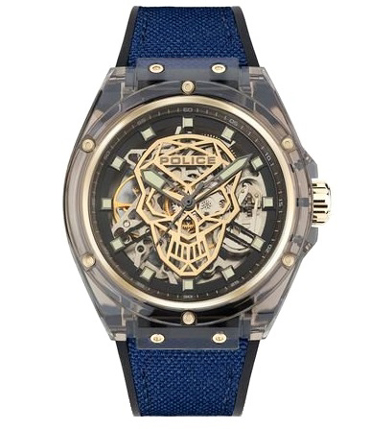 Police Ρολόι Αυτόματο με Μπλε Καουτσούκ Λουράκι PEWGR1592403