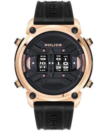 Police Rotor Ψηφιακό Ρολόι Μπαταρίας με Μαύρο Καουτσούκ Λουράκι PEWJP2108301
