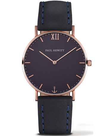 Paul Hewitt Sailor Line Ρολόι Μπαταρίας με Μαύρο Δερμάτινο Λουράκι PH-6455188L
