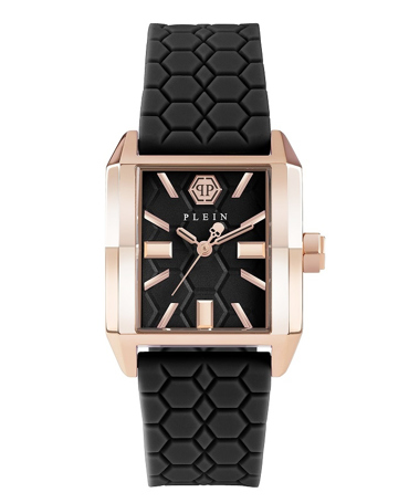 Philipp Plein Offshore Square Ρολόι Μπαταρίας με Μαύρο Καουτσούκ Λουράκι PWMAA0222