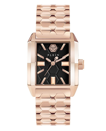 Philipp Plein Offshore Square Ρολόι Μπαταρίας με Ροζ Χρυσό Μεταλλικό Μπρασελέ PWMAA0822