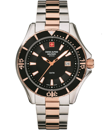 Swiss Alpine Military by Grovana Ρολόι Μπαταρίας με Ροζ Χρυσό / Ασημί Μεταλλικό Μπρασελέ SAM7040.1157