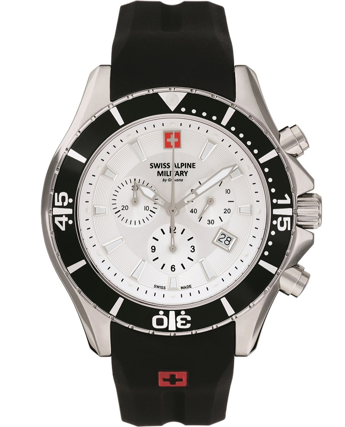 Swiss Alpine Military by Grovana Roloi Xronogafos Batarias me Mavro Kaoutsouk Louraki SAM7040.9832