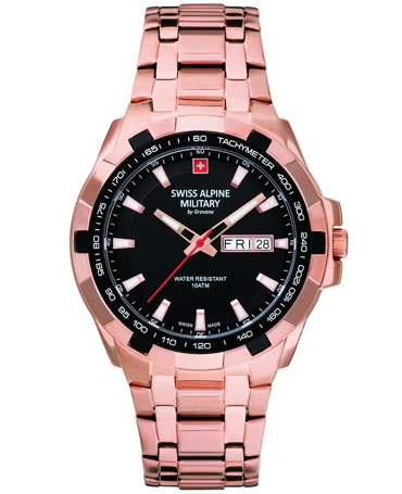 Swiss Alpine Military by Grovana Ρολόι Μπαταρίας με Ροζ Χρυσό Μεταλλικό Μπρασελέ SAM7043.1167