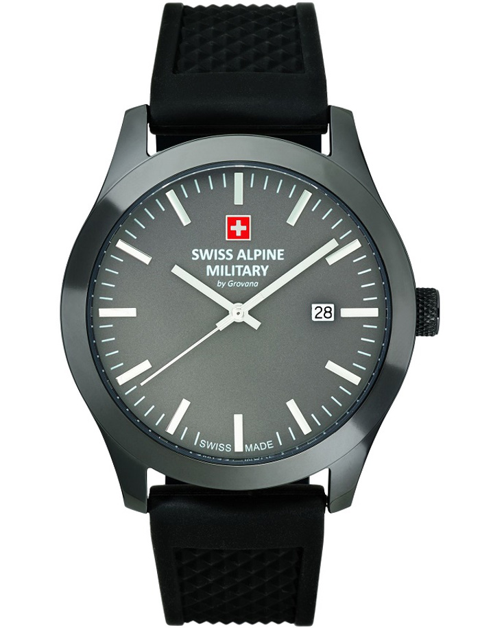Swiss Alpine Military by Grovana Roloi Batarias me Mavro Kaoutsouk Louraki SAM7055.1898