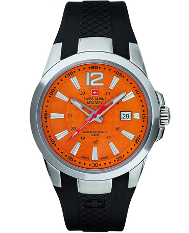 Swiss Alpine Military by Grovana Ρολόι Μπαταρίας με Μαύρο Καουτσούκ Λουράκι SAM7058.1839