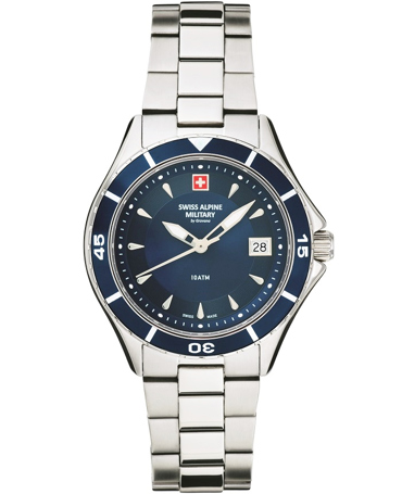 Swiss Alpine Military by Grovana Ρολόι Μπαταρίας με Ασημί Μεταλλικό Μπρασελέ SAM7740.1135