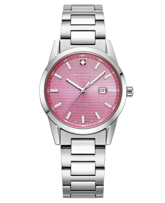 Swiss Alpine Military by Grovana Argos Lady Roloi Batarias me Asimi Metalliko Brasele SAM7767.1136