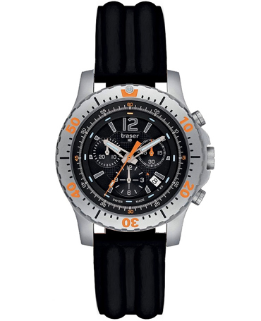 Traser H3 Extreme Sport Diver Ρολόι Χρονογράφος Μπαταρίας με Μαύρο Καουτσούκ Λουράκι 100183