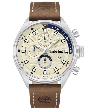 Timberland Ρολόι Χρονογράφος Μπαταρίας με Καφέ Δερμάτινο Λουράκι TDWGC9000403