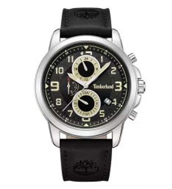 Timberland Roloi Xronogafos Batarias me Mavro Dermatino Louraki TDWGF9002401