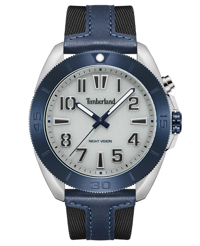 Timberland Warrick Roloi Batarias me Mavro Dermatino Louraki TDWGP2201603