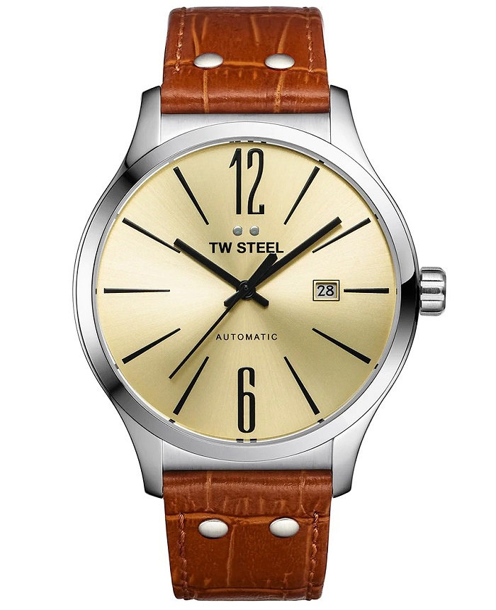 TW-Steel Roloi Aftomato me Kafe Dermatino Louraki TWA1311