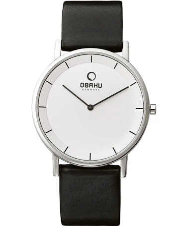 Obaku Ρολόι Μπαταρίας με Μαύρο Δερμάτινο Λουράκι Banke